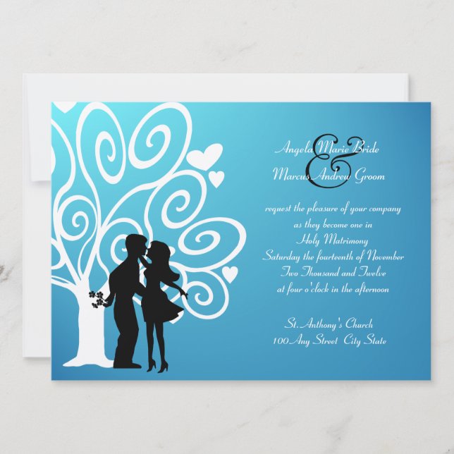 Engagement/ Wedding Silhouette Invitation (Front)