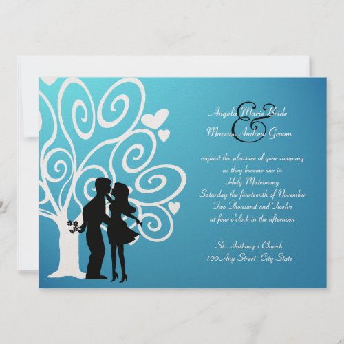 Engagement/ Wedding Silhouette Personalized Announcements