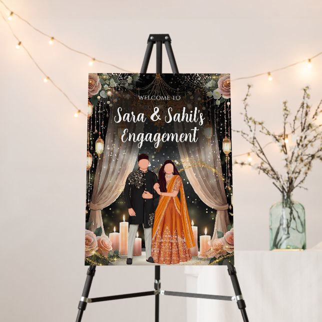 Engagement welcome board Ring Ceremony Sign (In Situ (Stand))