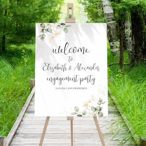 Engagement Welcome Party Sign  Greenery