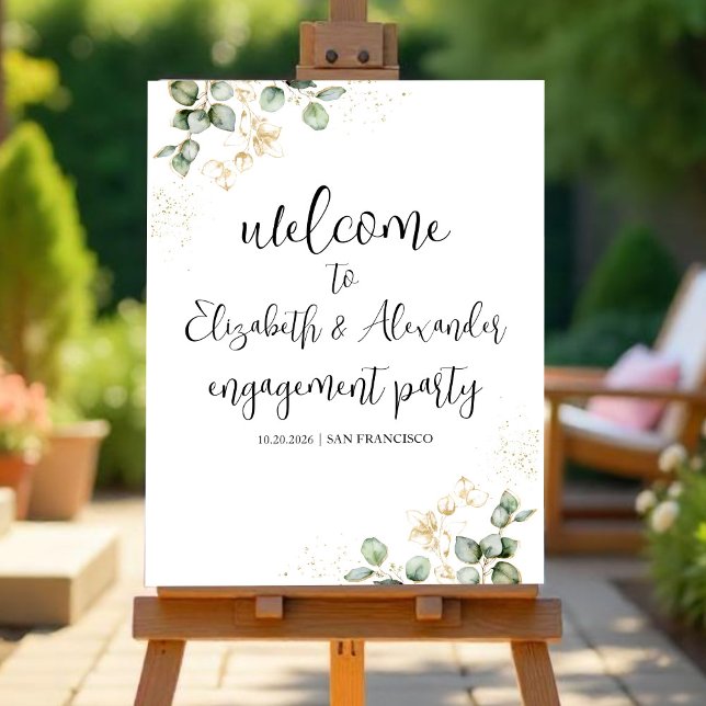 Engagement Welcome Party Sign | Greenery (Creator Uploaded)