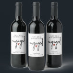 Engagement Wine Label Engagement Gift<br><div class="desc">Pairs well with getting engaged,  engagement gift wine label to give to the engaged couple on a perfect bottle of red wine or two,  or three!. This label sports a modern script type and a little red heart.</div>