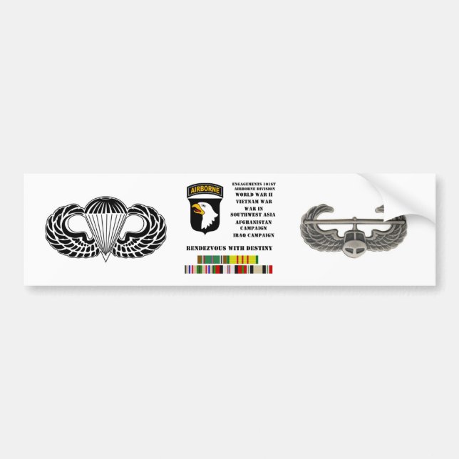 Engagements of the 101st airborne division bumper sticker (Front)