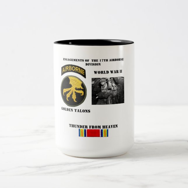 Engagements of  the 17th Airborne Division Two-Tone Coffee Mug (Center)