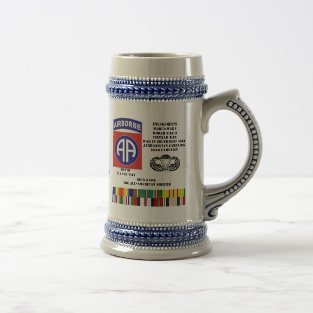 Engagements of  the 82nd  airborne division beer stein (Right)