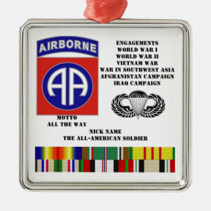 Engagements of the 82nd airborne division metal ornament
