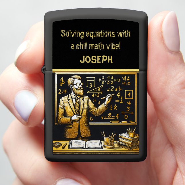 Engaging Math Teacher Inspires Students Zippo Lighter (In Hand)