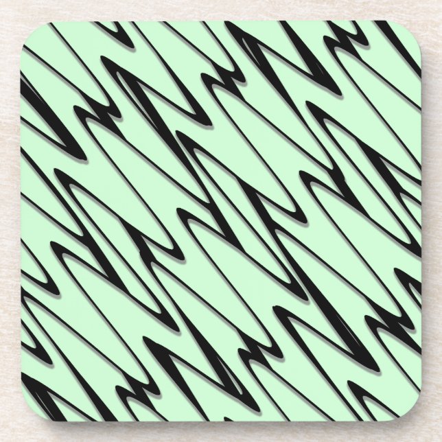 Engaging Mint Green Dynamic  Beverage Coaster (Front)
