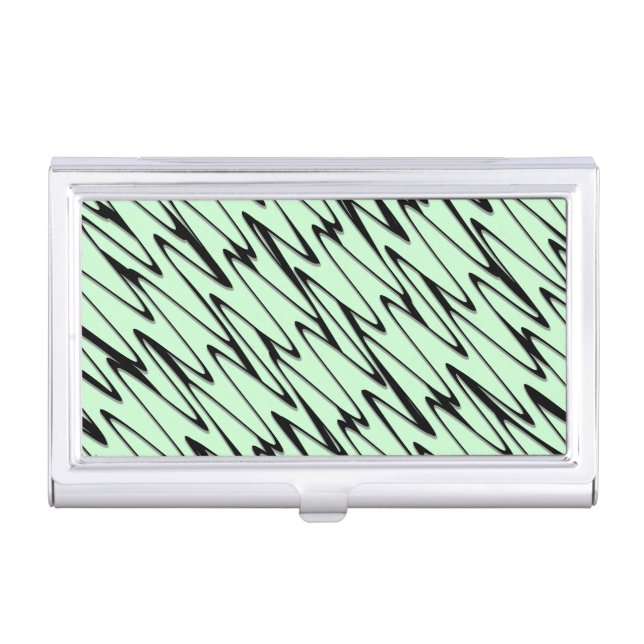 Engaging Mint Green Dynamic  Business Card Case (Front)