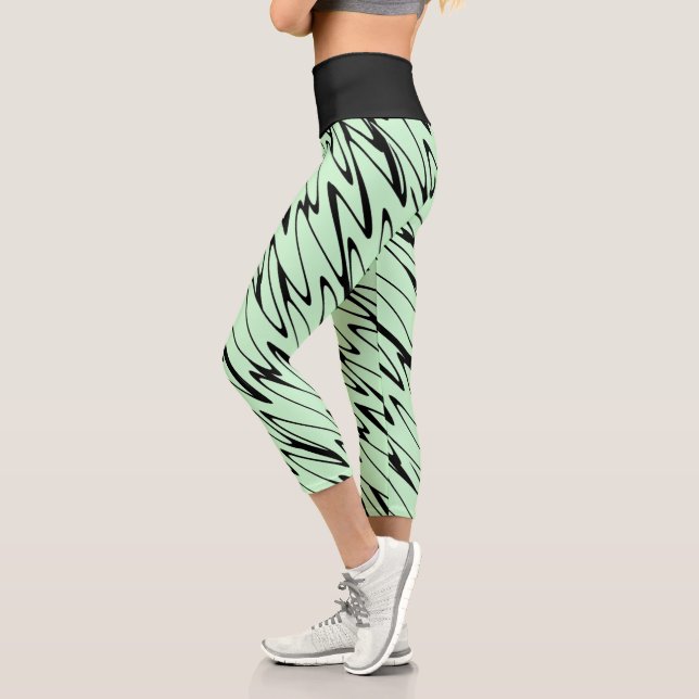 Engaging Mint Green Dynamic  Capri Leggings (Left)