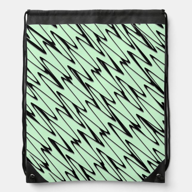 Engaging Mint Green Dynamic  Drawstring Bag (Front)