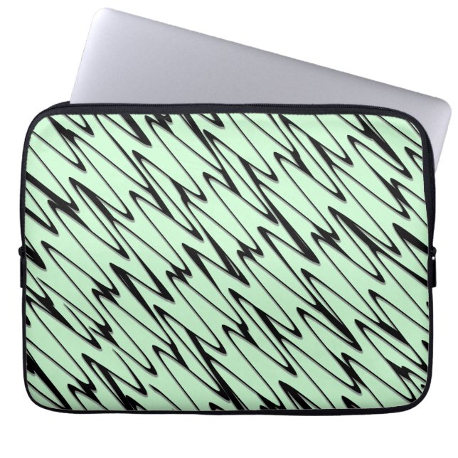 Engaging Mint Green Dynamic  Laptop Sleeve (Front)