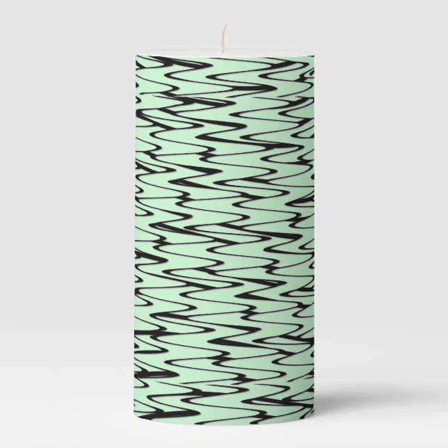 Engaging Mint Green Dynamic  Pillar Candle (Front)