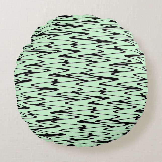 Engaging Mint Green Dynamic  Round Pillow (Front)