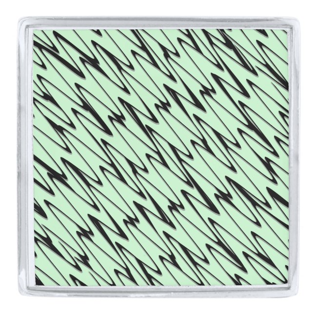 Engaging Mint Green Dynamic  Silver Finish Lapel Pin (Front)