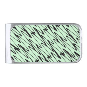 Engaging Mint Green Dynamic Silver Finish Money Clip