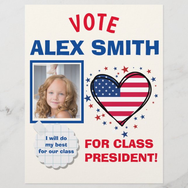 Engaging Vote for Class President: Election Flyer (Front)