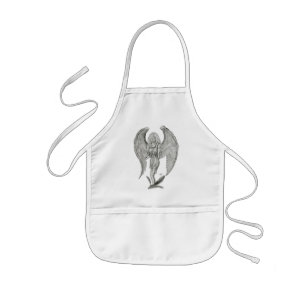 Engel Bleistiftzeichnung Black and white Design Kids' Apron