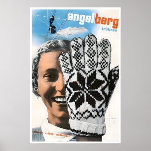 Engelberg Ski Poster Switzerland Art Swiss Print