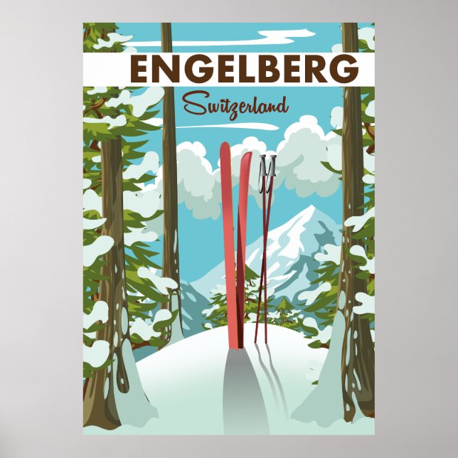Engelberg Switzerland ski poster  (Front)
