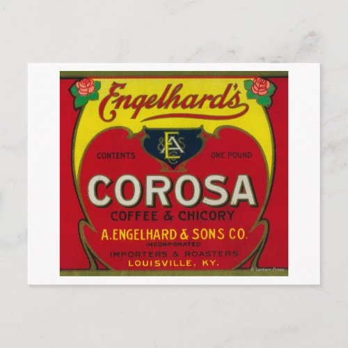 Engelhards Coffee LabelLouisville KY Postcard