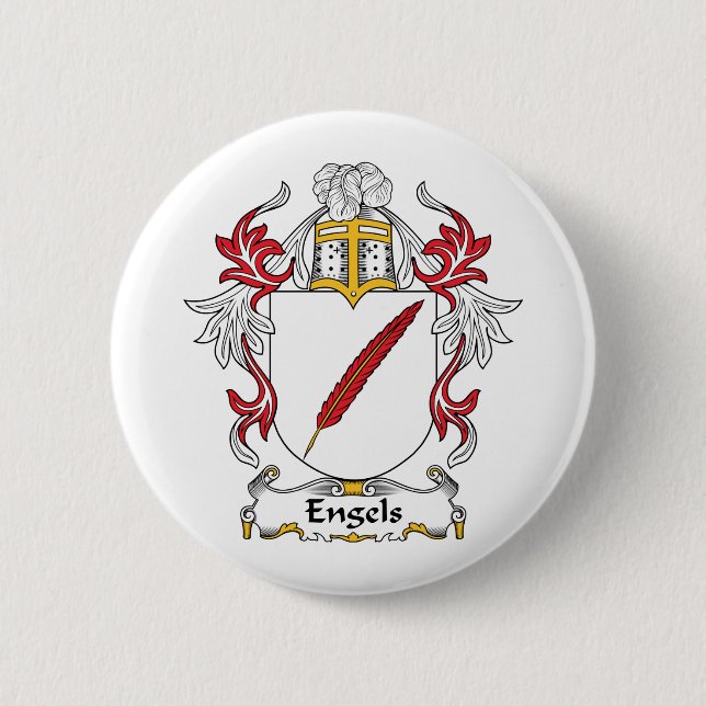 Engels Family Crest Pinback Button (Front)