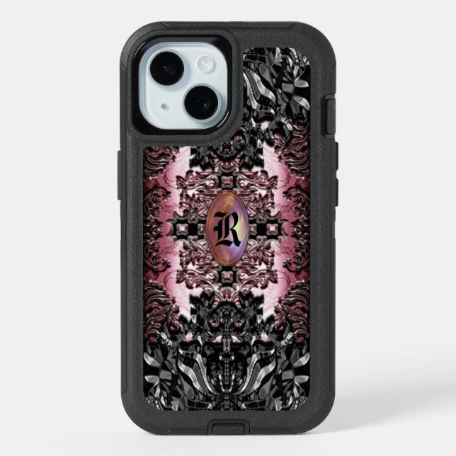 Enghel Thames Baroque Unique  Chic Monogram iPhone 15 Case (Back)