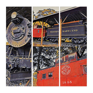 Engine 202 Western Maryland Railway Triptych