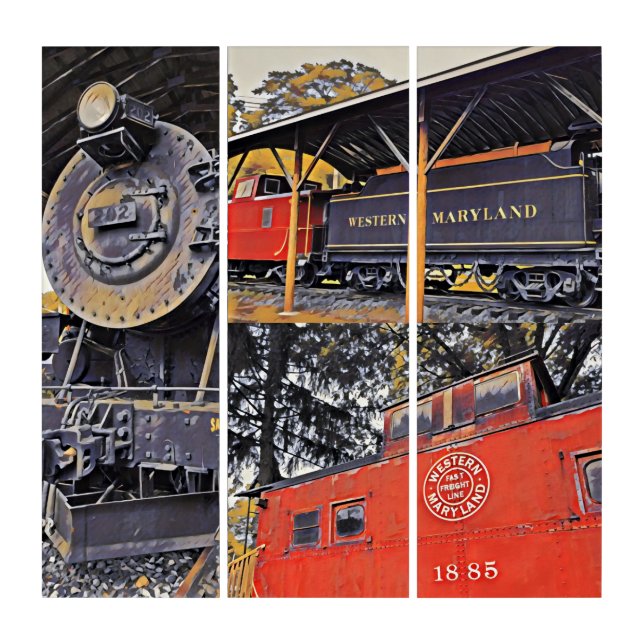 Engine 202 Western Maryland Railway Triptych (Front)
