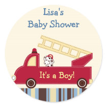 Engine 27 Fire Truck Puppy Envelope Seals Stickers