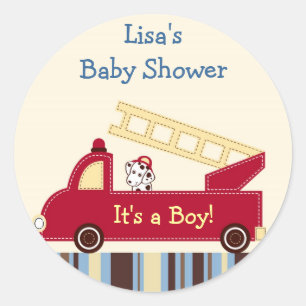 Engine 27 Fire Truck Puppy Envelope Seals Stickers