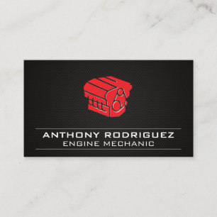 Engine Block Carbon Fiber Business Card