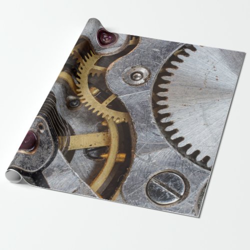 Engine Cogwheel Gears Decoupage Wrapping Paper