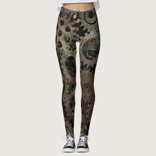 Engine Cogwheel Gears Leggings