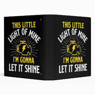 Engine Control Light - Car Guy Auto Mechanic 3 Ring Binder