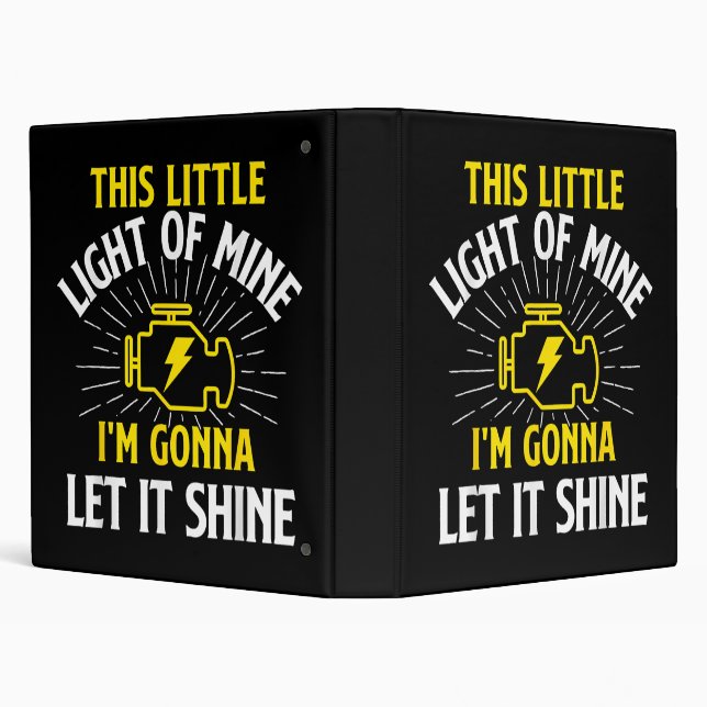 Engine Control Light - Car Guy Auto Mechanic 3 Ring Binder (Background)