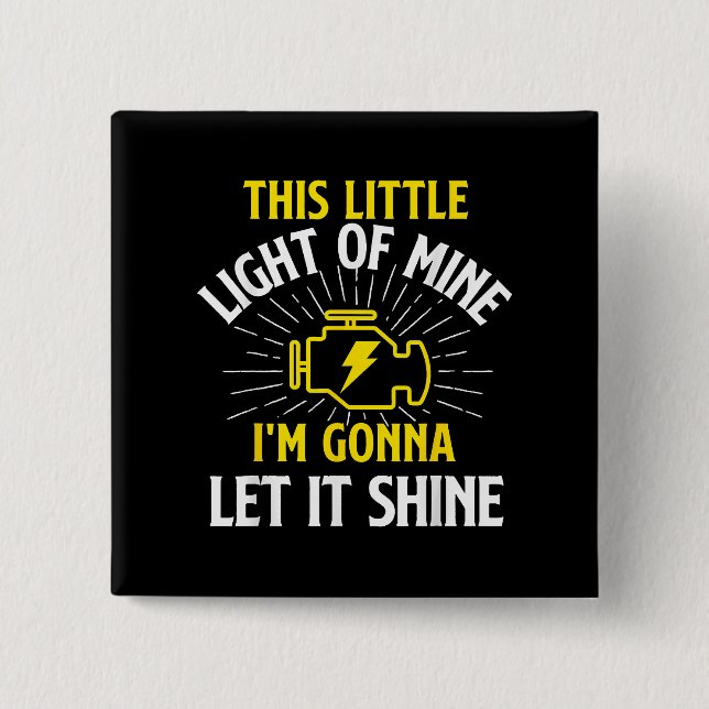 Engine Control Light - Car Guy Auto Mechanic Button (Front)