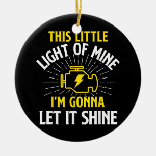 Engine Control Light - Car Guy Auto Mechanic Ceramic Ornament