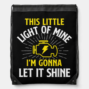 Engine Control Light - Car Guy Auto Mechanic Drawstring Bag
