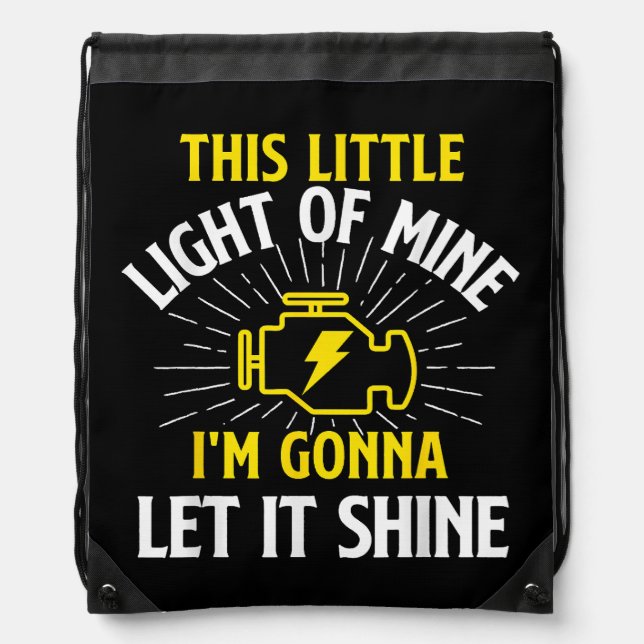 Engine Control Light - Car Guy Auto Mechanic Drawstring Bag (Front)