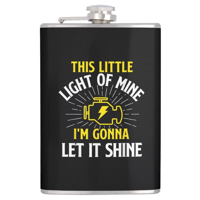Engine Control Light - Car Guy Auto Mechanic Flask (Front)