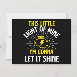 Engine Control Light - Car Guy Auto Mechanic Invitation