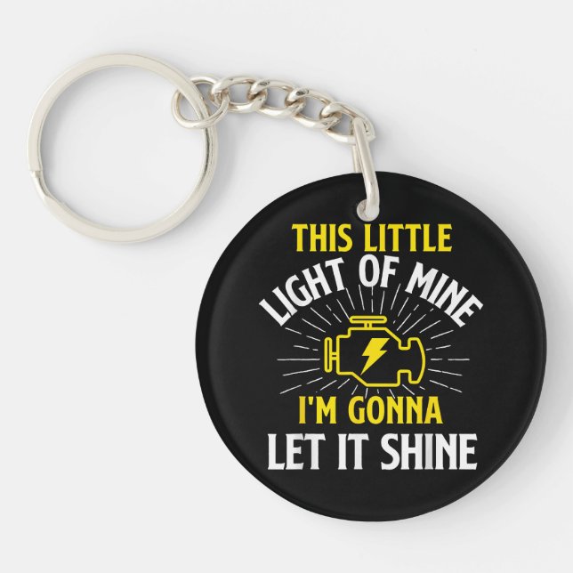 Engine Control Light - Car Guy Auto Mechanic Keychain (Front)