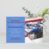 Engine Masculine Birthday Party Invitation (Standing Front)