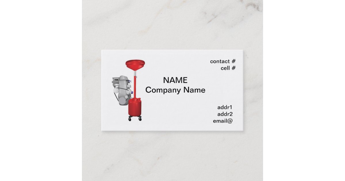 engine oil change business card Zazzle