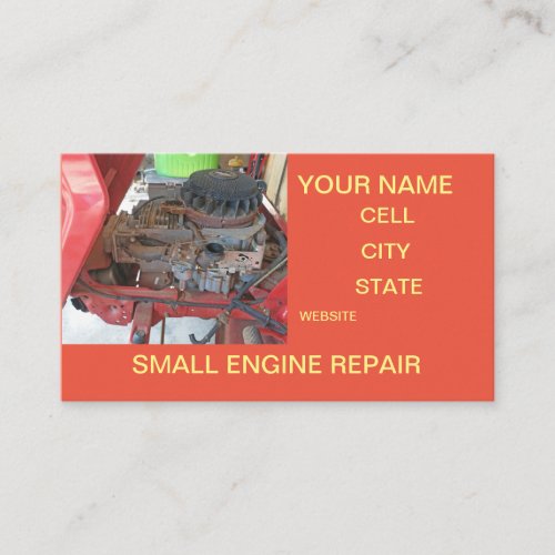 engine repair lawn mowers small engine repair shop business card