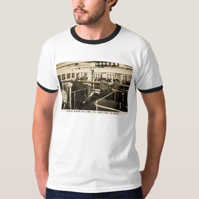Engine Room on the S.S. Greater Detroit - D&C Line T-Shirt (Front)