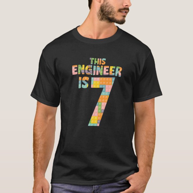 Engineer 7 Years Seventh Birthday Born 2015 Master T-Shirt (Front)