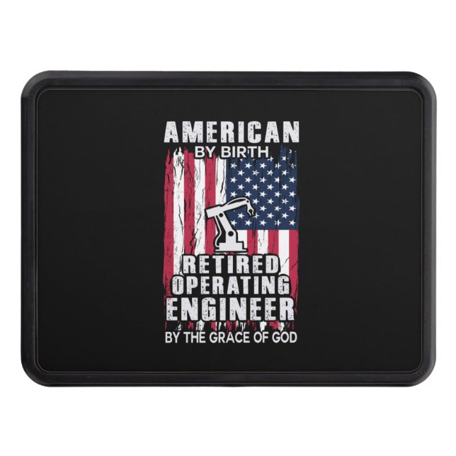 Engineer American Retired Operating Engineer Hitch Cover (Front)