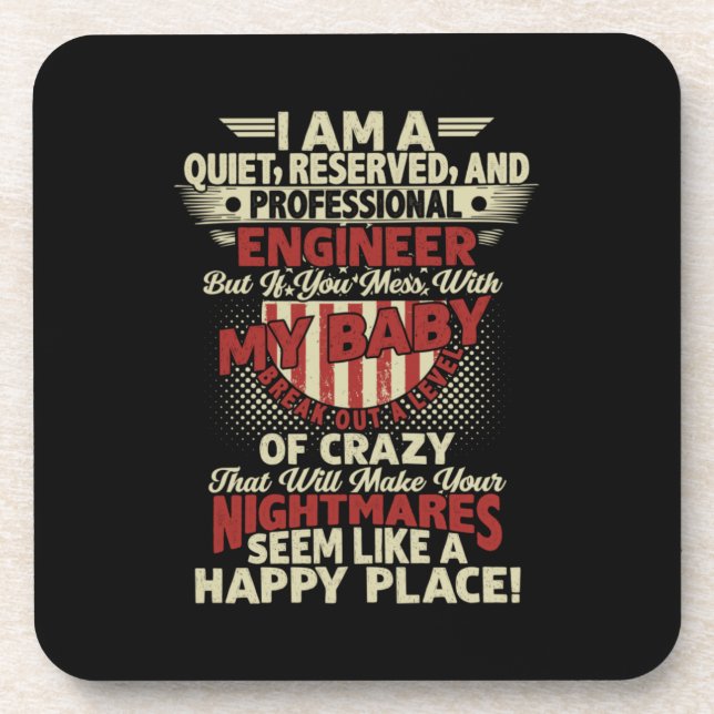 Engineer Art Professional Engineer Beverage Coaster (Front)